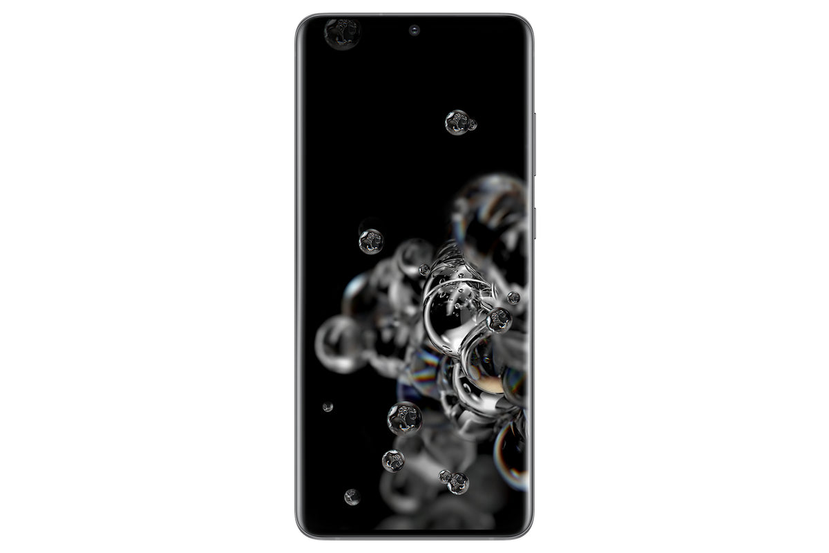 Samsung Galaxy S20 Ultra in Cosmic Gray — brand stock image. Your device's condition matches its grade.