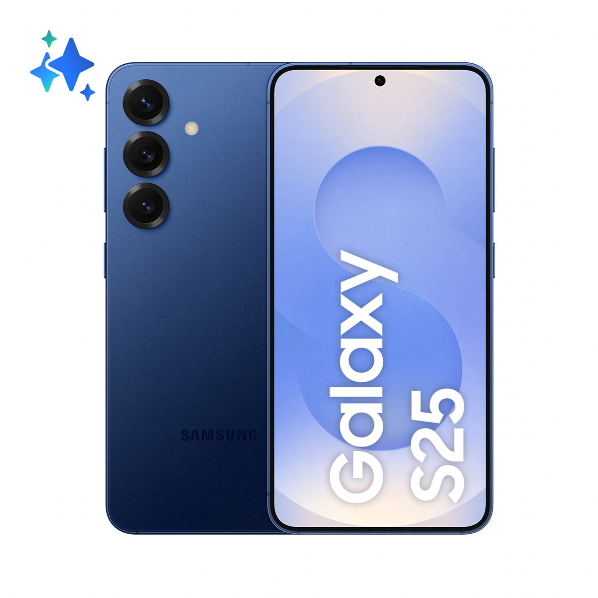 Samsung Galaxy S25 in Navy — brand stock image. Your device's condition matches its grade.