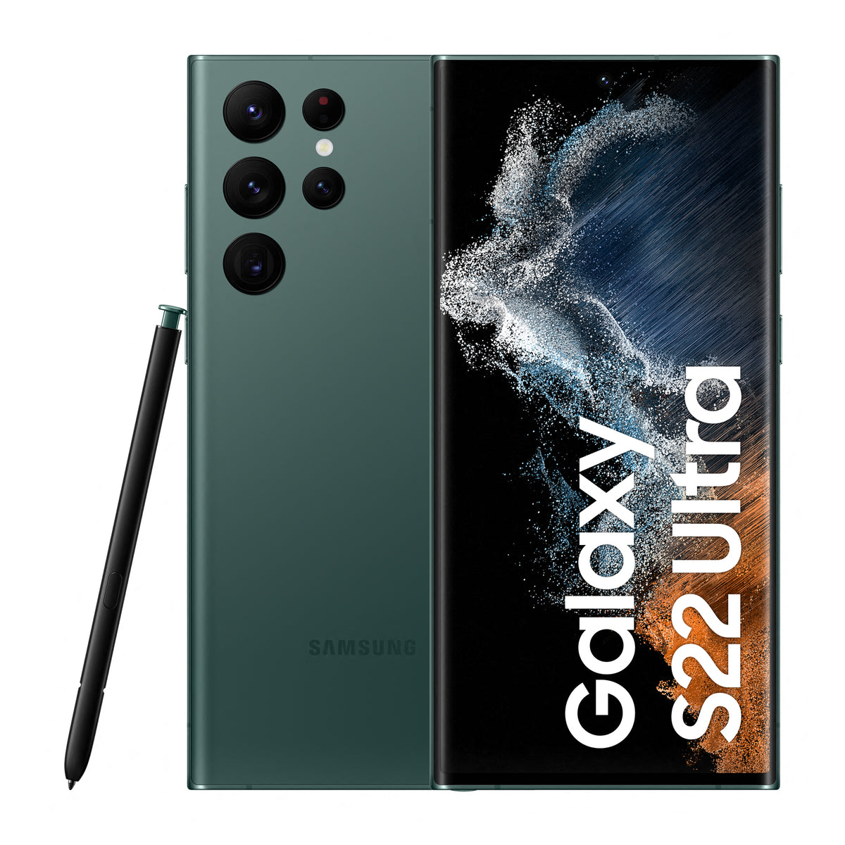 Samsung Galaxy S22 Ultra in Green — brand stock image. Your device's condition matches its grade.
