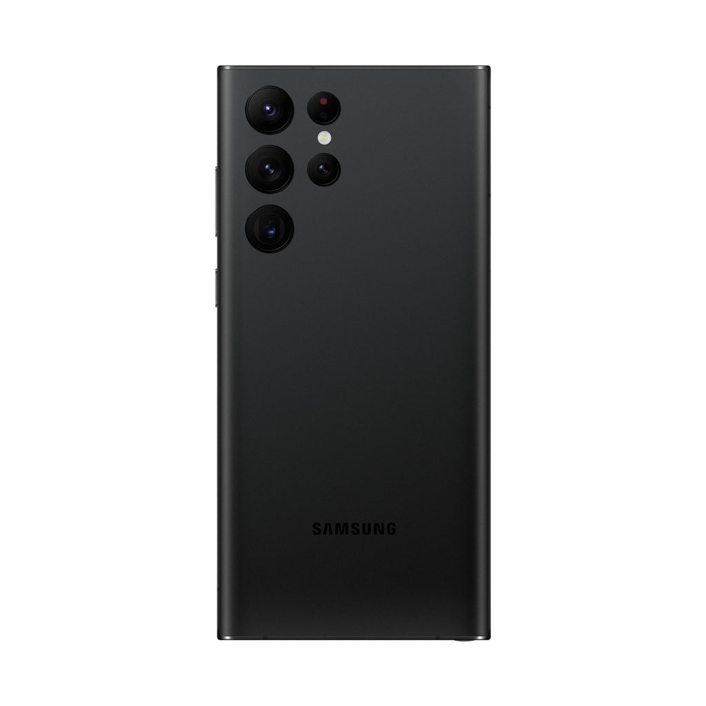 Samsung Galaxy S22 Ultra in Phantom Black — brand stock image. Your device's condition matches its grade.