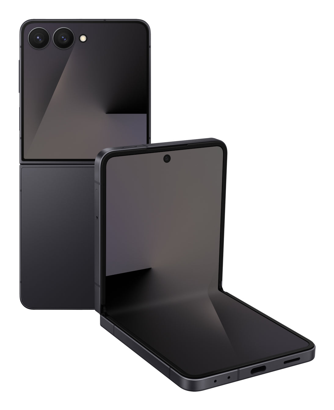 Samsung Galaxy Z Flip7 in Jetblack — brand stock image. Your device's condition matches its grade.