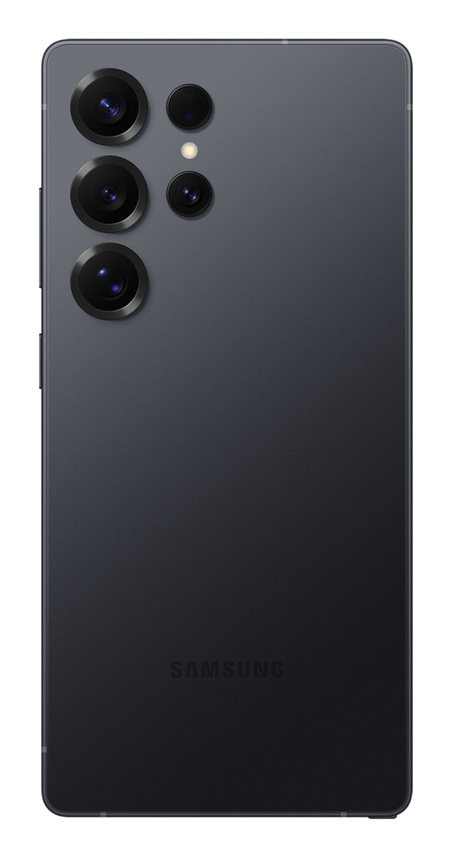 Samsung Galaxy S25 Ultra in Titanium Black — brand stock image. Your device's condition matches its grade.