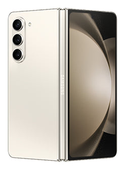 Samsung Galaxy Z Fold5 in Cream — brand stock image. Your device's condition matches its grade.