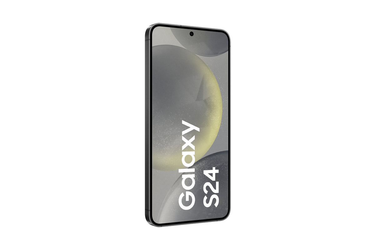 Samsung Galaxy S24 in Onyx Black — brand stock image. Your device's condition matches its grade.