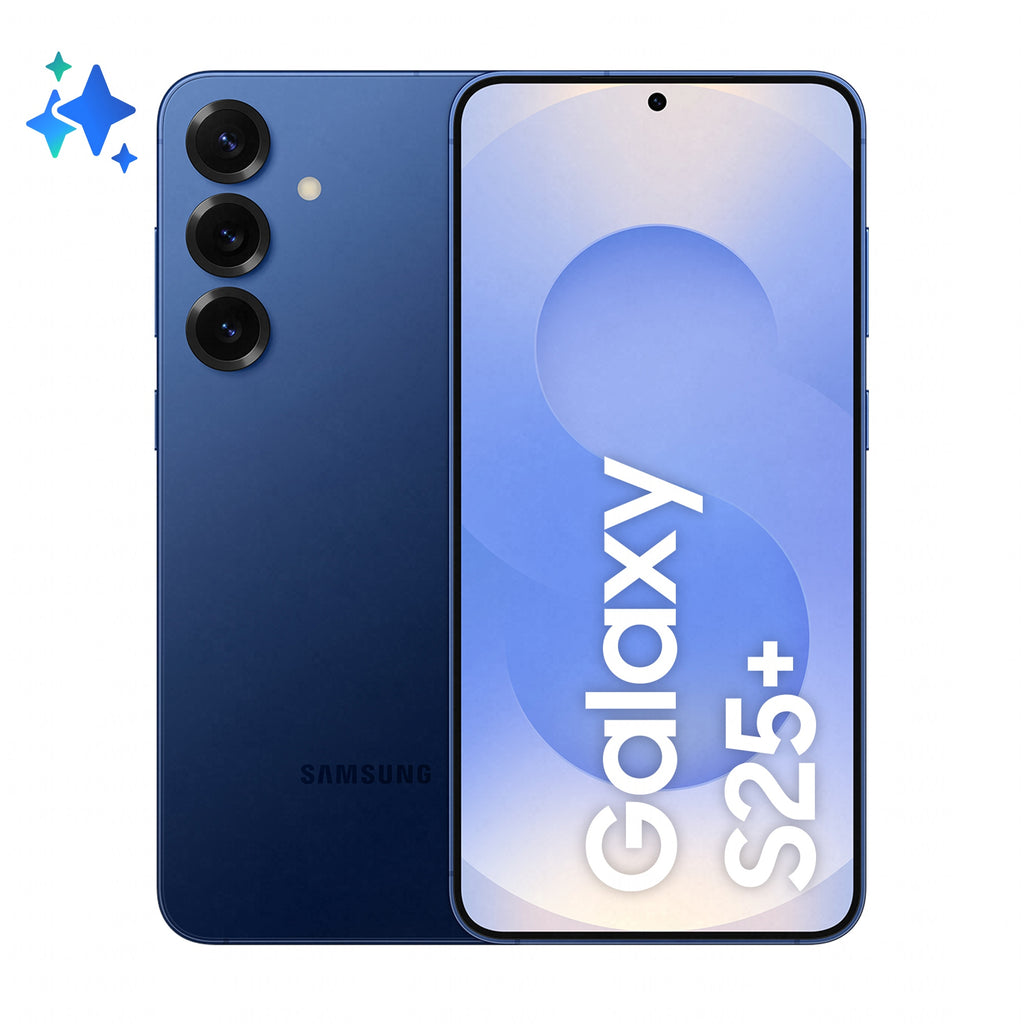 Samsung Galaxy S25+ in Navy — brand stock image. Your device's condition matches its grade.