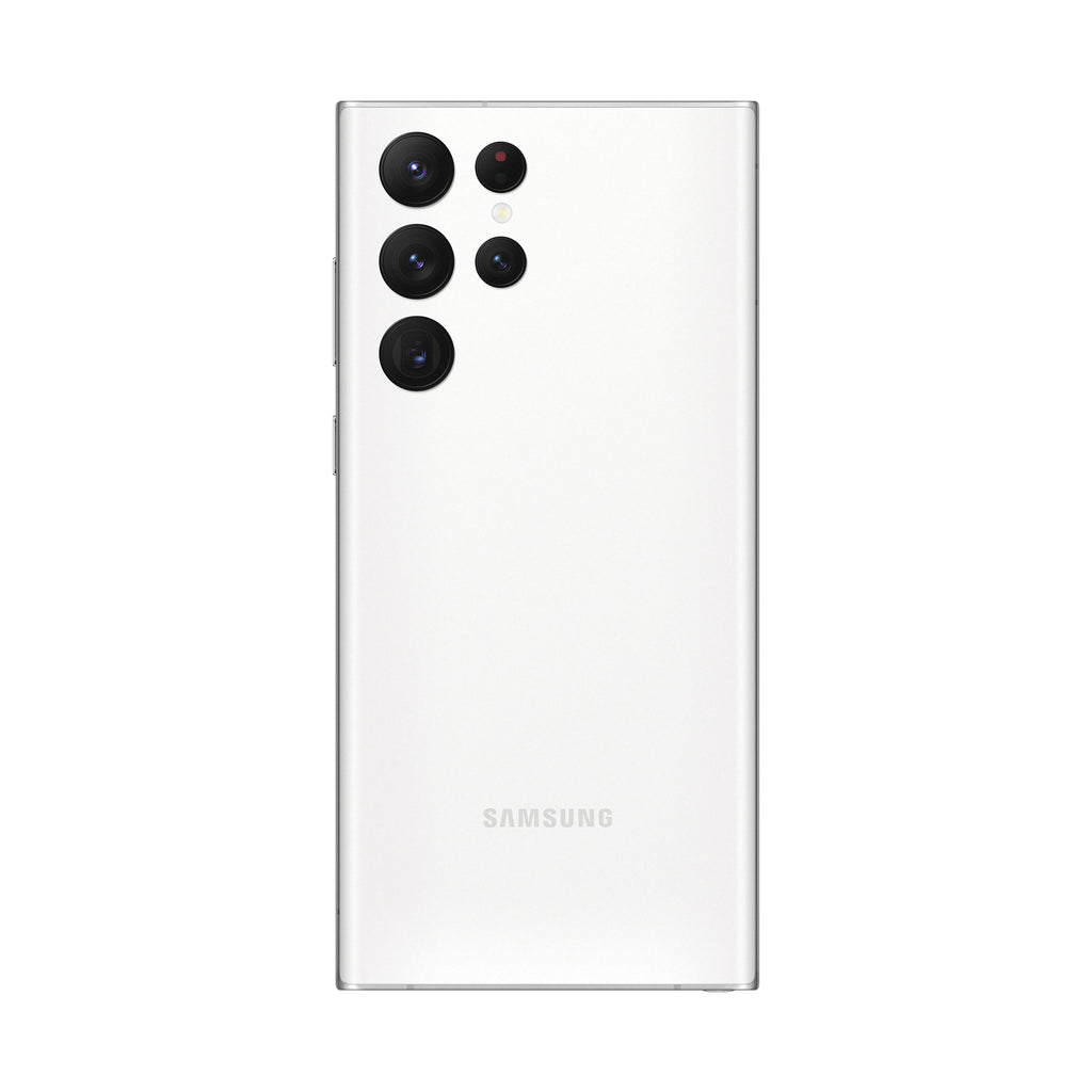 Samsung Galaxy S22 Ultra in Phantom White — brand stock image. Your device's condition matches its grade.