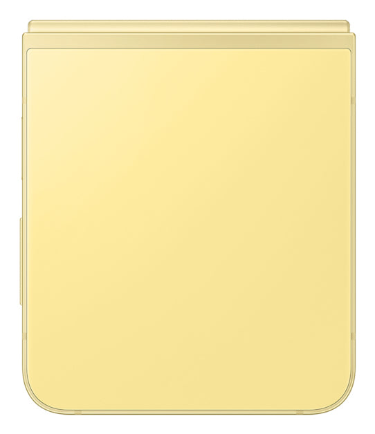 Samsung Galaxy Z Flip6 in Yellow — brand stock image. Your device's condition matches its grade.