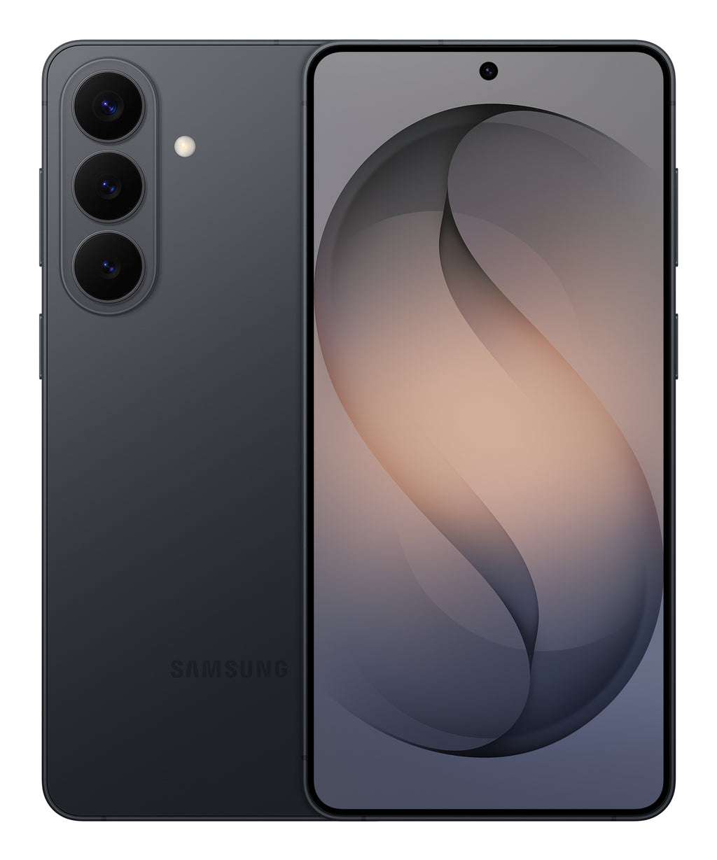 Samsung Galaxy S26 in Black — brand stock image. Your device's condition matches its grade.