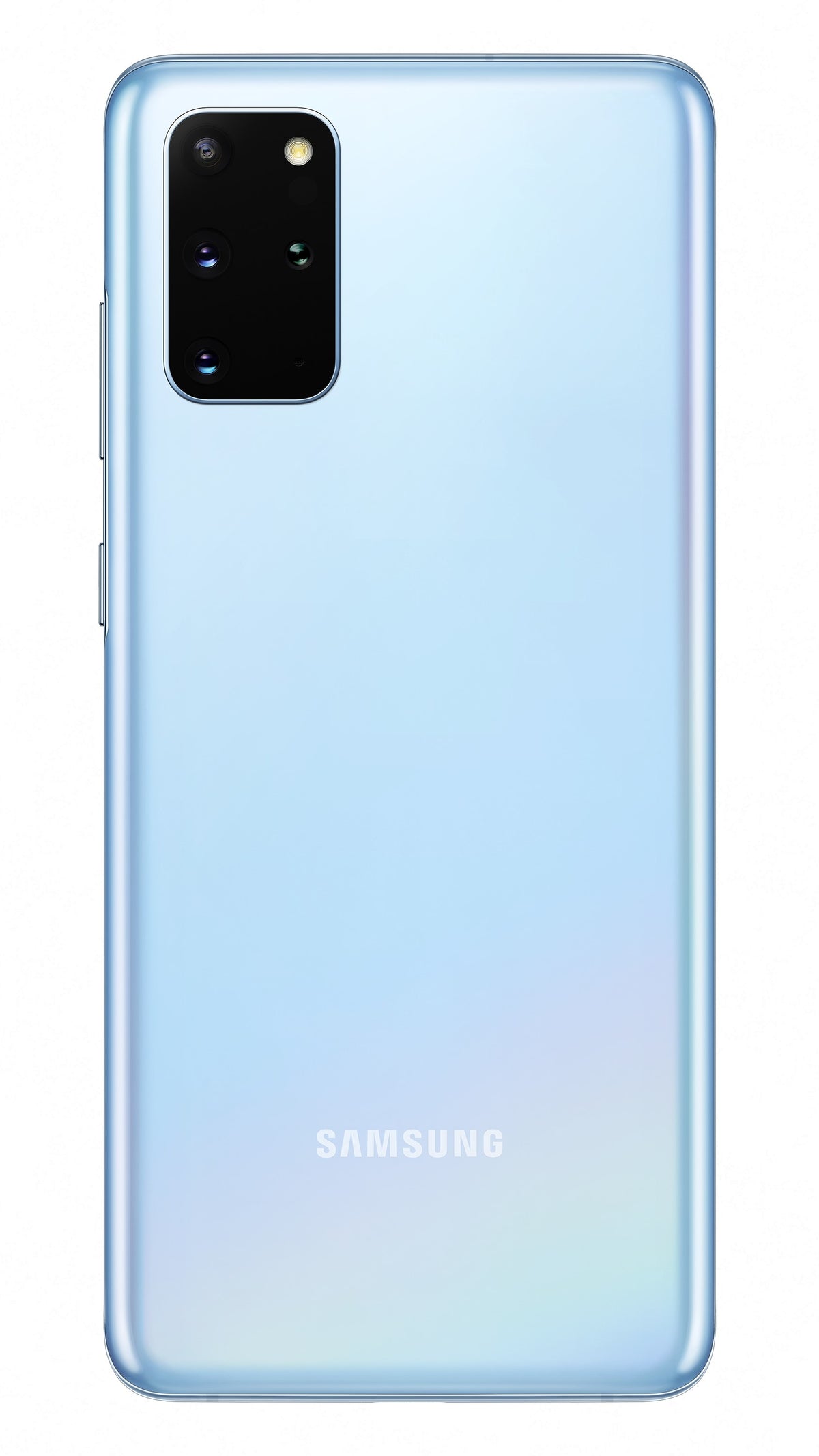 Samsung Galaxy S20+ in Cloud Blue — brand stock image. Your device's condition matches its grade.