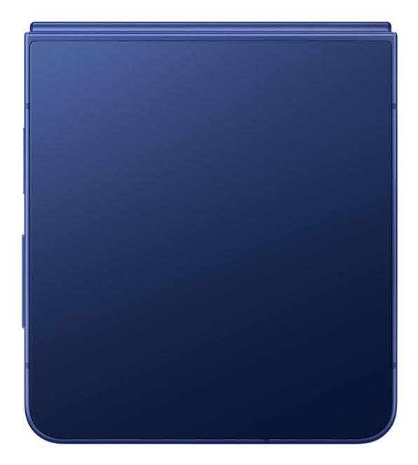 Samsung Galaxy Z Flip7 in Blue Shadow — brand stock image. Your device's condition matches its grade.