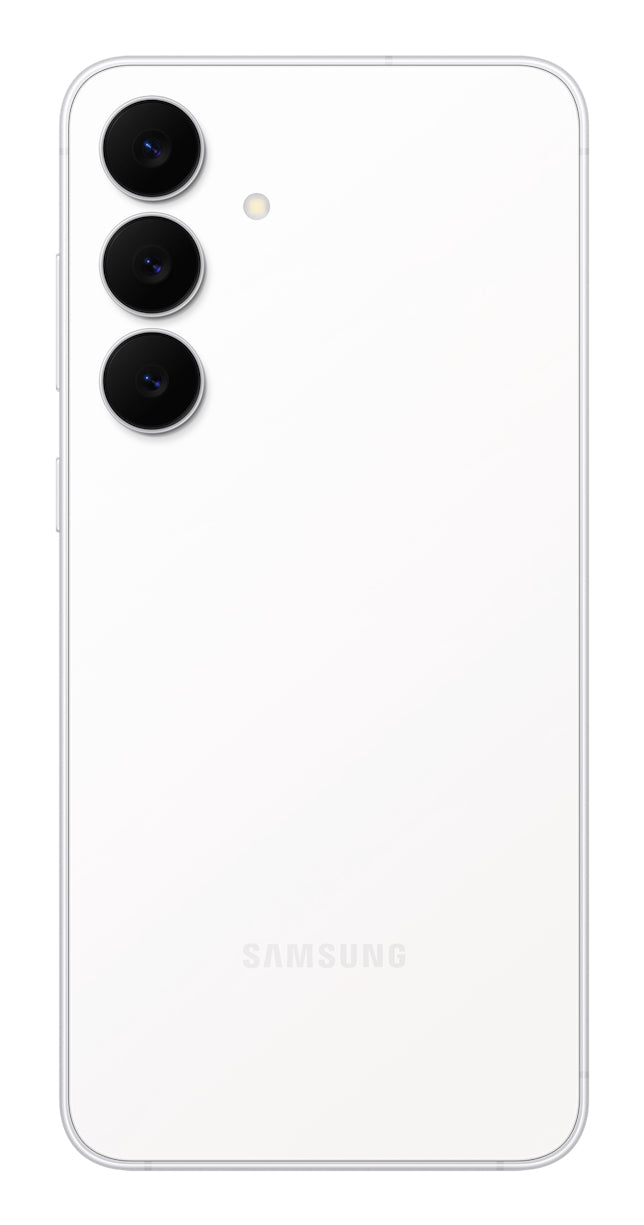Samsung Galaxy S25 FE in White — brand stock image. Your device's condition matches its grade.