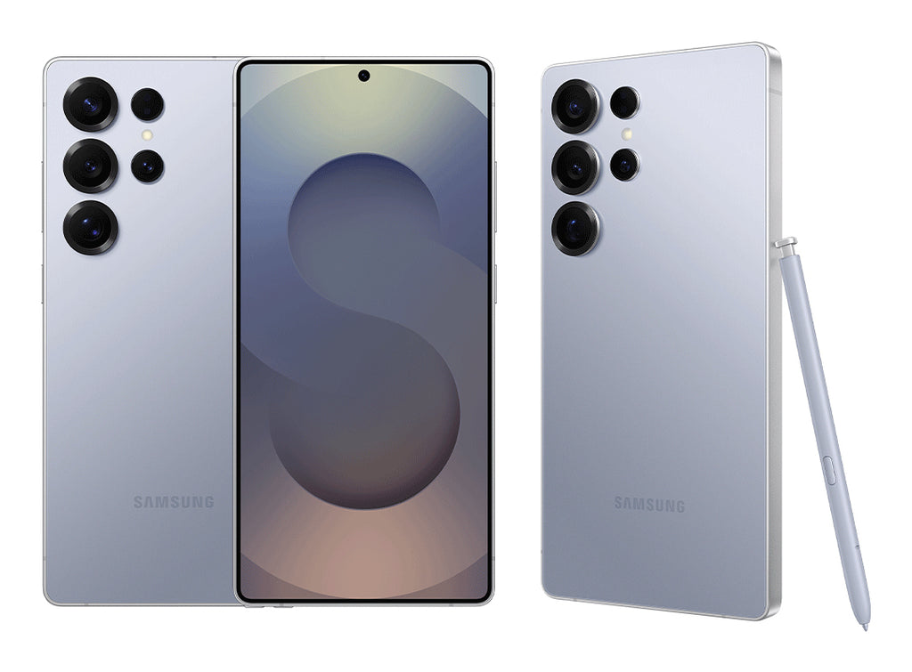 Samsung Galaxy S25 Ultra in Titanium Silverblue — brand stock image. Your device's condition matches its grade.