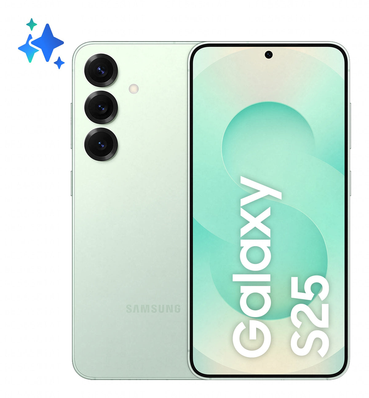 Samsung Galaxy S25 in Mint — brand stock image. Your device's condition matches its grade.