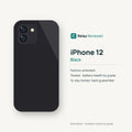 iPhone 12 in Black — illustration. Your device's condition matches its grade.