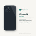 iPhone 14 in Midnight — illustration. Your device's condition matches its grade.