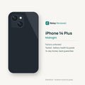 iPhone 14 Plus in Midnight — illustration. Your device's condition matches its grade.