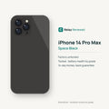 iPhone 14 Pro Max in Space Black — illustration. Your device's condition matches its grade.