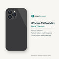 iPhone 15 Pro Max in Black Titanium — illustration. Your device's condition matches its grade.