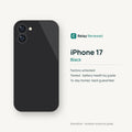 iPhone 17 in Black — illustration. Your device's condition matches its grade.