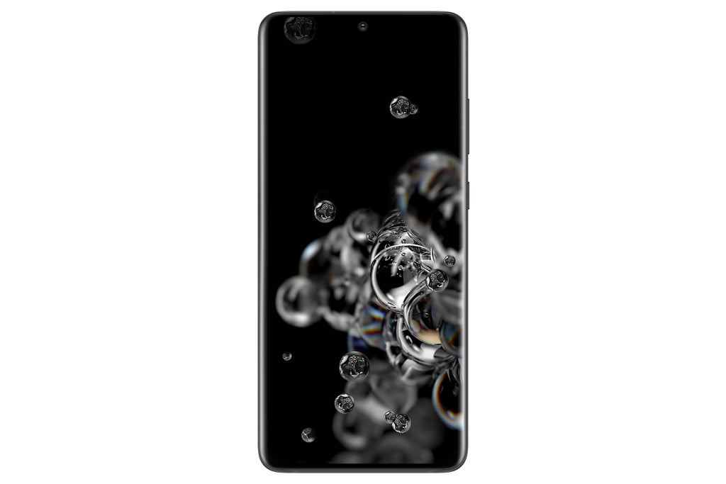 Samsung Galaxy S20 Ultra in Cosmic Black — brand stock image. Your device's condition matches its grade.