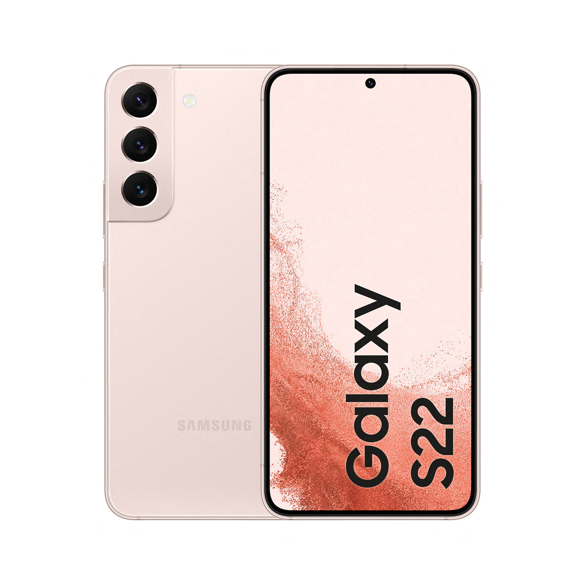 Samsung Galaxy S22 in Pink Gold — brand stock image. Your device's condition matches its grade.