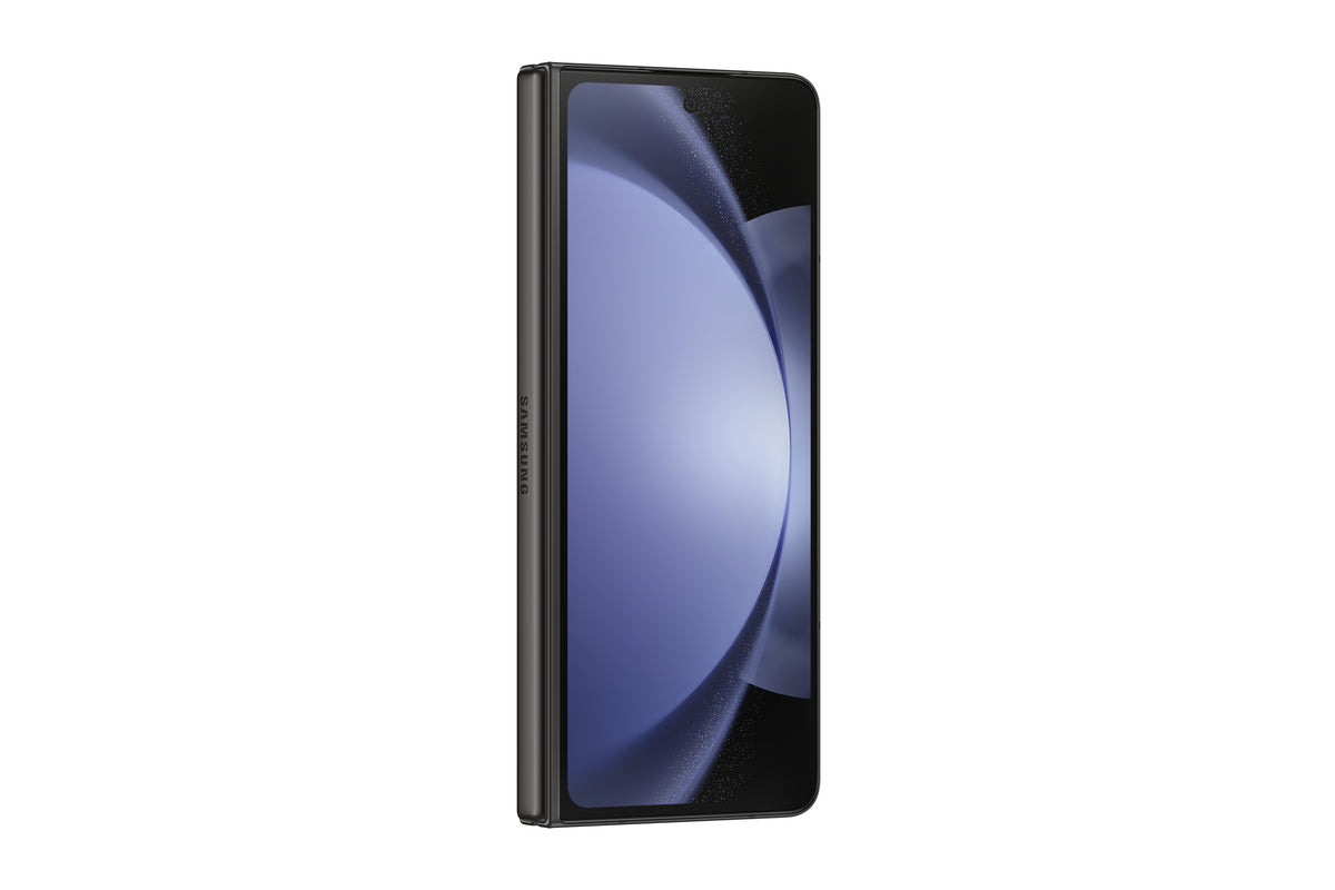 Samsung Galaxy Z Fold5 in Icy Blue — brand stock image. Your device's condition matches its grade.