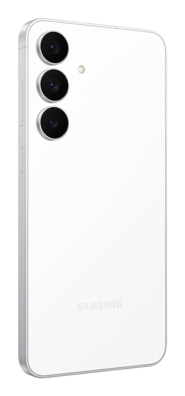Samsung Galaxy S25 FE in White — brand stock image. Your device's condition matches its grade.