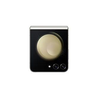 Samsung Galaxy Z Flip5 in Cream — brand stock image. Your device's condition matches its grade.