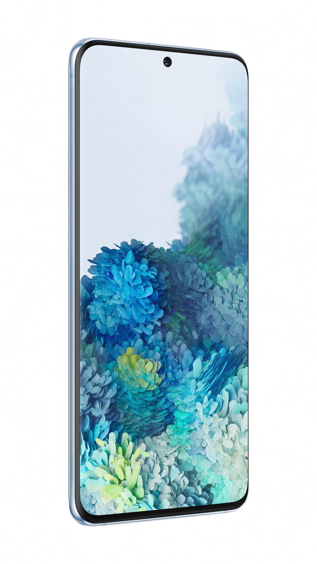 Samsung Galaxy S20 in Cloud Blue — brand stock image. Your device's condition matches its grade.