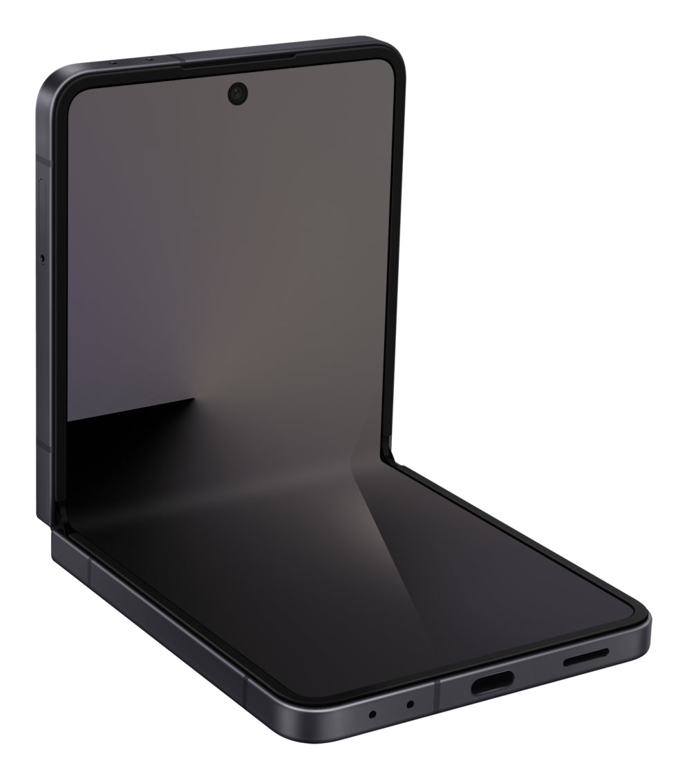 Samsung Galaxy Z Flip7 in Jetblack — brand stock image. Your device's condition matches its grade.