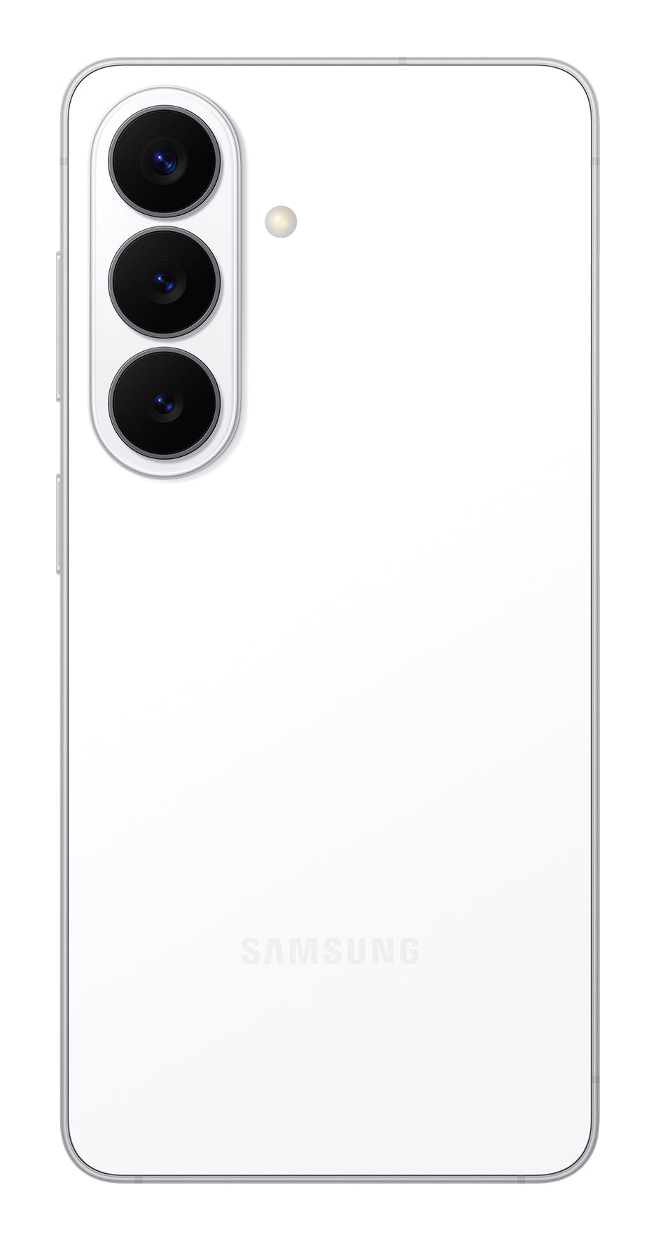 Samsung Galaxy S26 in White — brand stock image. Your device's condition matches its grade.